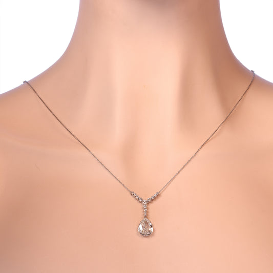 Antique Art Deco Pear-Shaped Diamond Necklace 2.77cts, Circa 1920