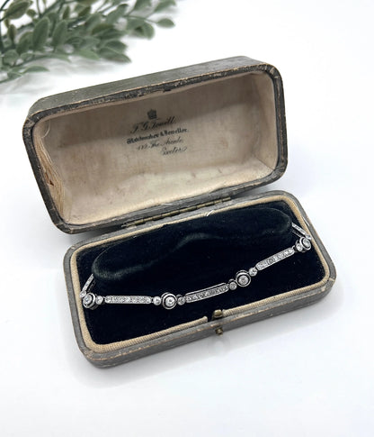 Antique Art Deco Platinum Diamond Target Bracelet, 3.00 Carats, Circa 1920