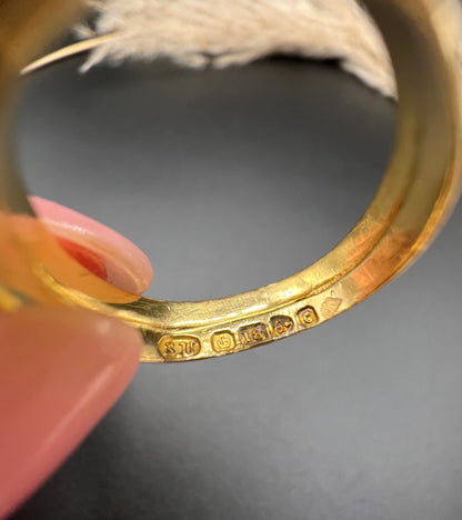Edwardian 18 Carat Yellow Gold Diamond Snake Ring, Hallmarked Chester 1903