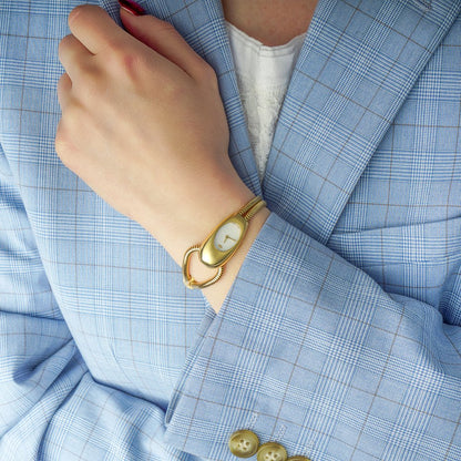 Vintage Van Cleef and Arpels Cadenas Serti 18ct Yellow Gold Watch with Diamonds in Van Cleef & Arpels travel pouch, Circa 1990s