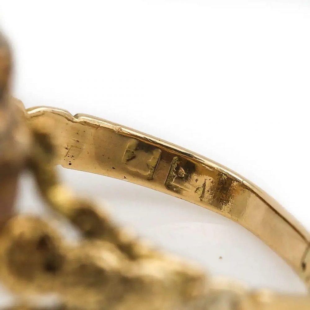 Antique Georgian Yellow Topaz and Emerald Navette Cluster Ring in 18ct Yellow Gold, Circa 1815