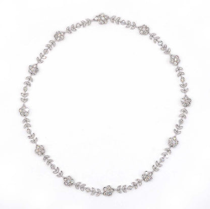Vintage 6.5ct Diamond Flower Cluster Collar Necklace, G VVS