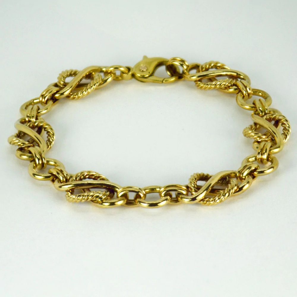 Vintage Yellow Gold Fancy Link Bracelet