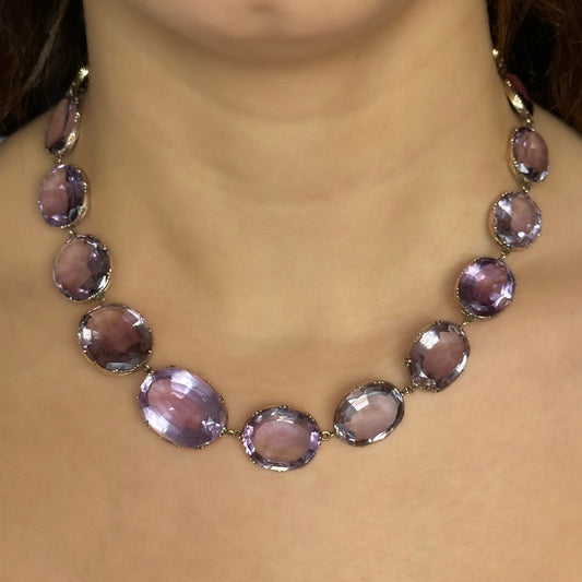 Victorian Antique Amethyst Riviere Necklace