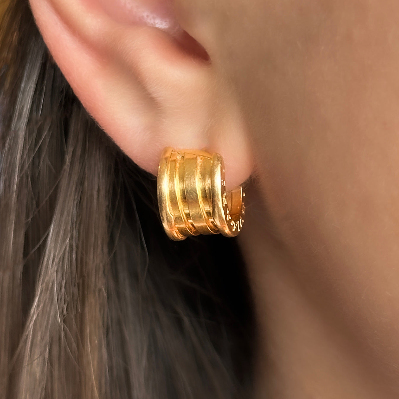 Vintage Bvlgari B.Zero1 Yellow Gold Half Hoop Earrings