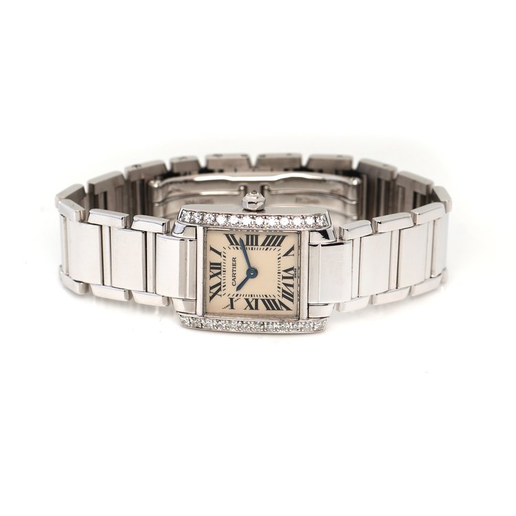 Cartier Tank Francaise 18ct White Gold Watch with Diamonds