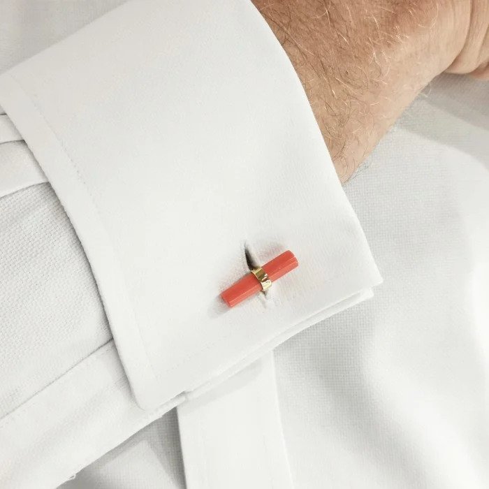 Vintage Cartier Cufflink Set with Multiple Gemstone Batons