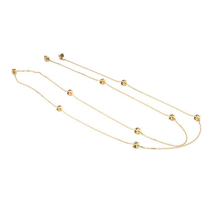 Gucci 18ct Yellow Gold Long Chain Necklace with G Logo Cubes