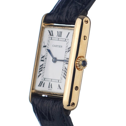 Vintage Cartier Tank 18ct Gold Watch rare Cartier double signed dial