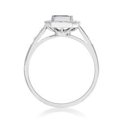 1.02ct Sapphire and Diamond Cluster Engagement Ring in 18ct White Gold
