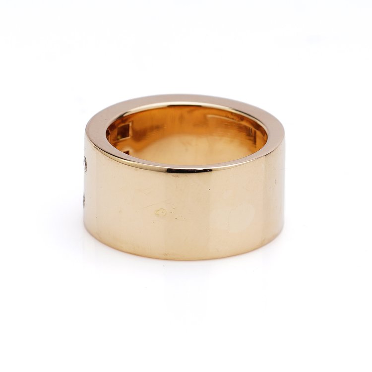 Vintage Cartier 18ct Yellow Gold Band Ring with Brilliant and Rough Diamonds