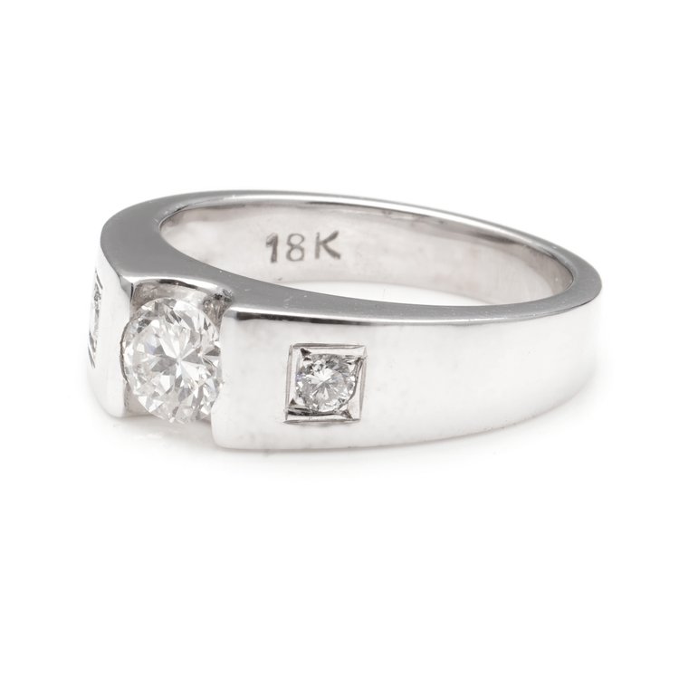 Vintage Three Stone Diamond Ring, Circa 1980s