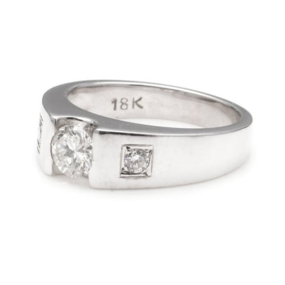 Vintage Three Stone Diamond Ring, Circa 1980s