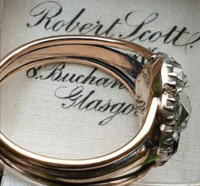 Antique Georgian 2ct Rose Cut Diamond Cluster Ring, Scottish Circa 1740