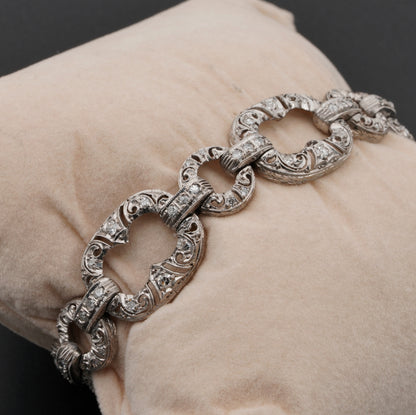 Art Deco 2.1ct Diamond Set Platinum Link Bracelet
