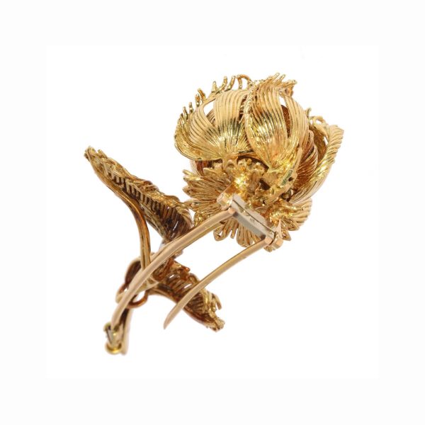 Vintage Cartier Diamond Ruby Sapphire Emerald Flower Brooch, 1950's