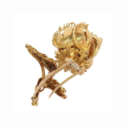 Vintage Cartier Diamond Ruby Sapphire Emerald Flower Brooch, 1950's