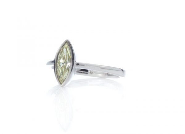 Marquise Cut Diamond and Platinum Ring; set with a 0.81 carat marquise brilliant cut diamond. Comes with GIA certificate