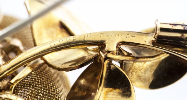 Cartier 2.25ct Diamond and Gold Articulated Rose Flower Brooch