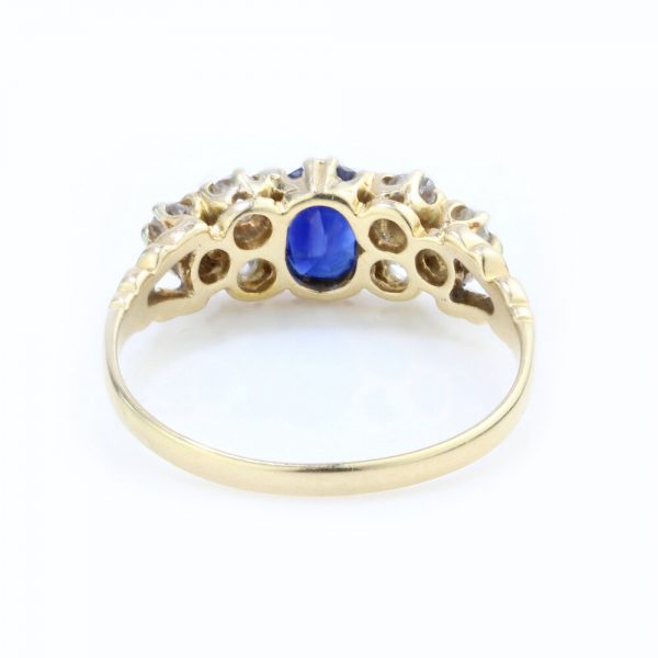 Victorian Natural Sapphire and Old Cut Diamond Dress Ring