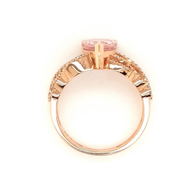 Pear Cut Morganite and Diamond Cluster Dress Ring in 18ct Rose Gold
