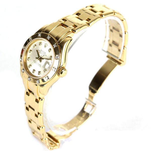 Rolex Lady Pearl Master 18ct Yellow Gold Watch with Diamond Bezel