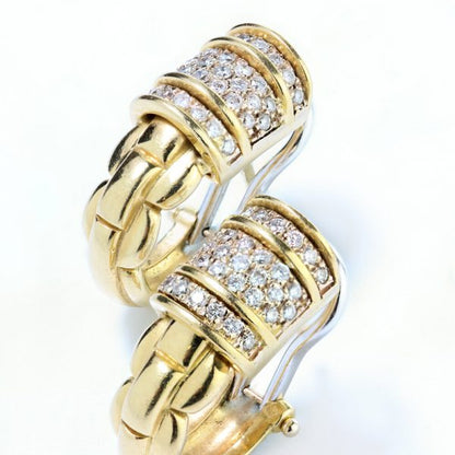 Vintage Fope 1.36ct Diamond Set 18ct Yellow Gold Earrings, Circa 1990s