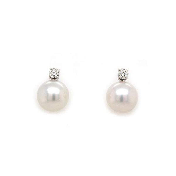 South Sea Pearl and Diamond Earrings