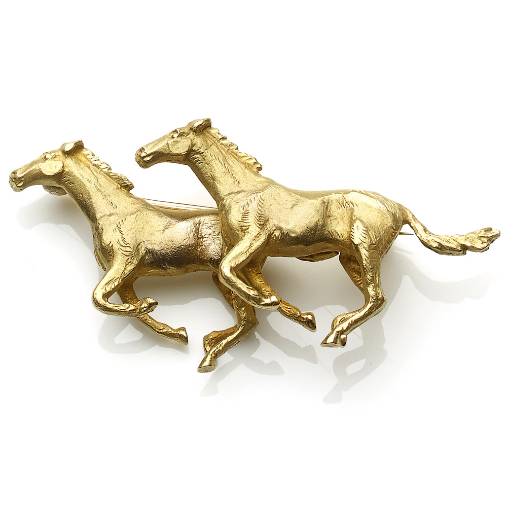 Gold Horse Brooch