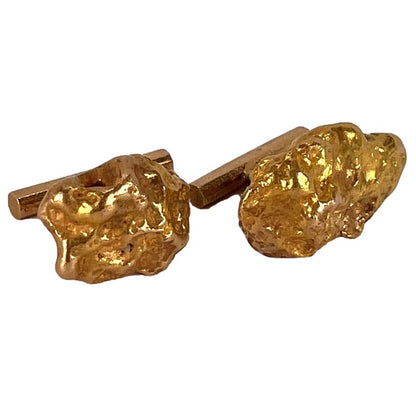 Unusual French Natural Gold Nugget Cufflinks