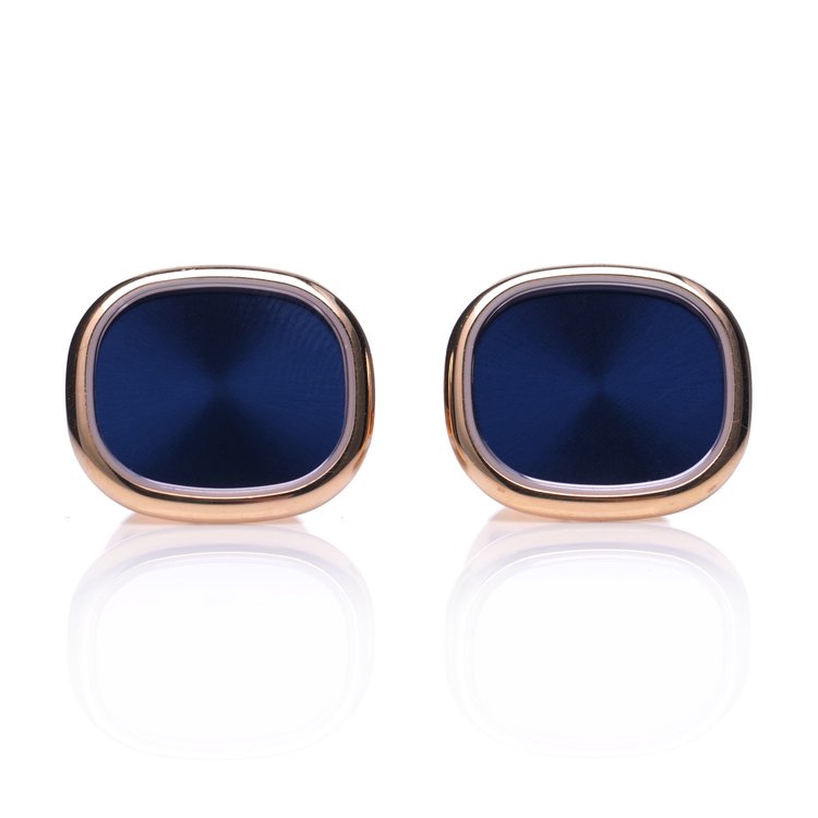 Vintage Patek Philippe Sapphire Crystal and 18ct Gold Cufflinks from the Golden Ellipse collection, oval cufflinks set with sapphire crystal within a polished yellow gold surround and T-bar fittings, original display and outer box, Circa 1990s