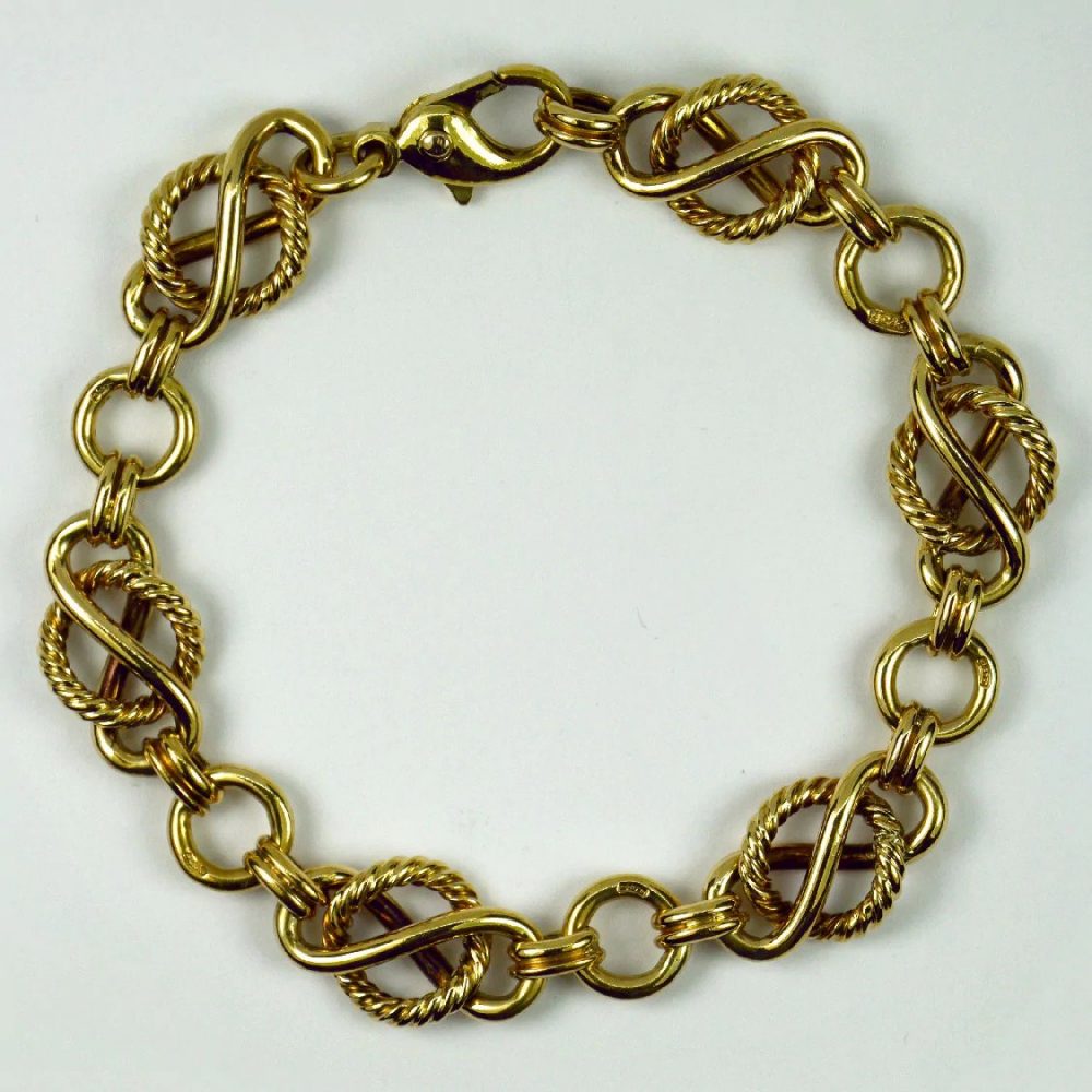 Vintage Yellow Gold Fancy Link Bracelet