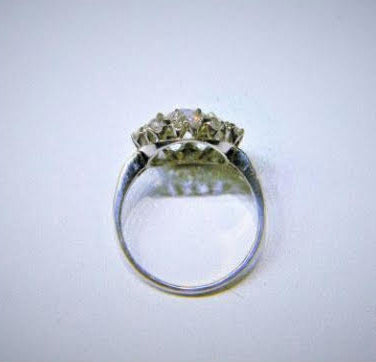 3.5ct Old Cut Diamond Cluster Ring in Platinum, H colour VS2 clarity