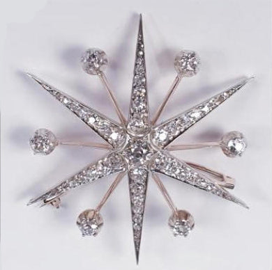 Antique Victorian 4.10ct Diamond Star Brooch