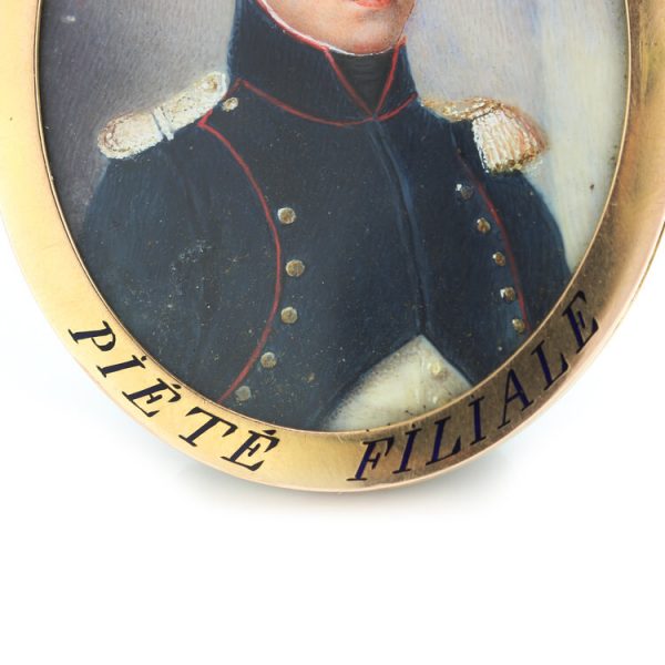 Antique French Portrait Miniature Pendant, 19th Century