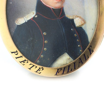 Antique French Portrait Miniature Pendant, 19th Century
