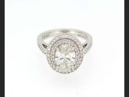 Diamond Halo Cluster Ring, 2.32 carats, 18ct White Gold