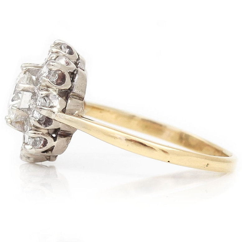 Vintage Diamond Floral Cluster Ring, 1.60 carats