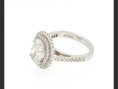 Diamond Halo Cluster Ring, 2.32 carats, 18ct White Gold