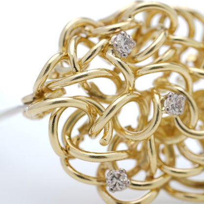 Vintage 18ct Yellow Gold Brooch with Diamonds by Alan Martin Gard