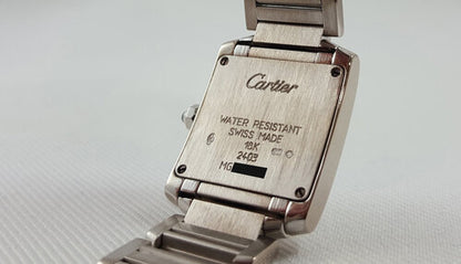 Cartier Tank Française 20mm Ladies 18ct White Gold Quartz Watch, 18ct bracelet strap, with Cartier box
