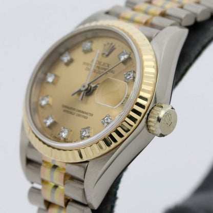 Rolex Lady Datejust 18ct Tridor 69179B with Diamond Dial, Circa 1985