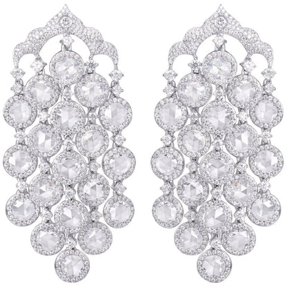 Diamond Chandelier Drop Earrings, 10.96 carat total, 18ct White Gold