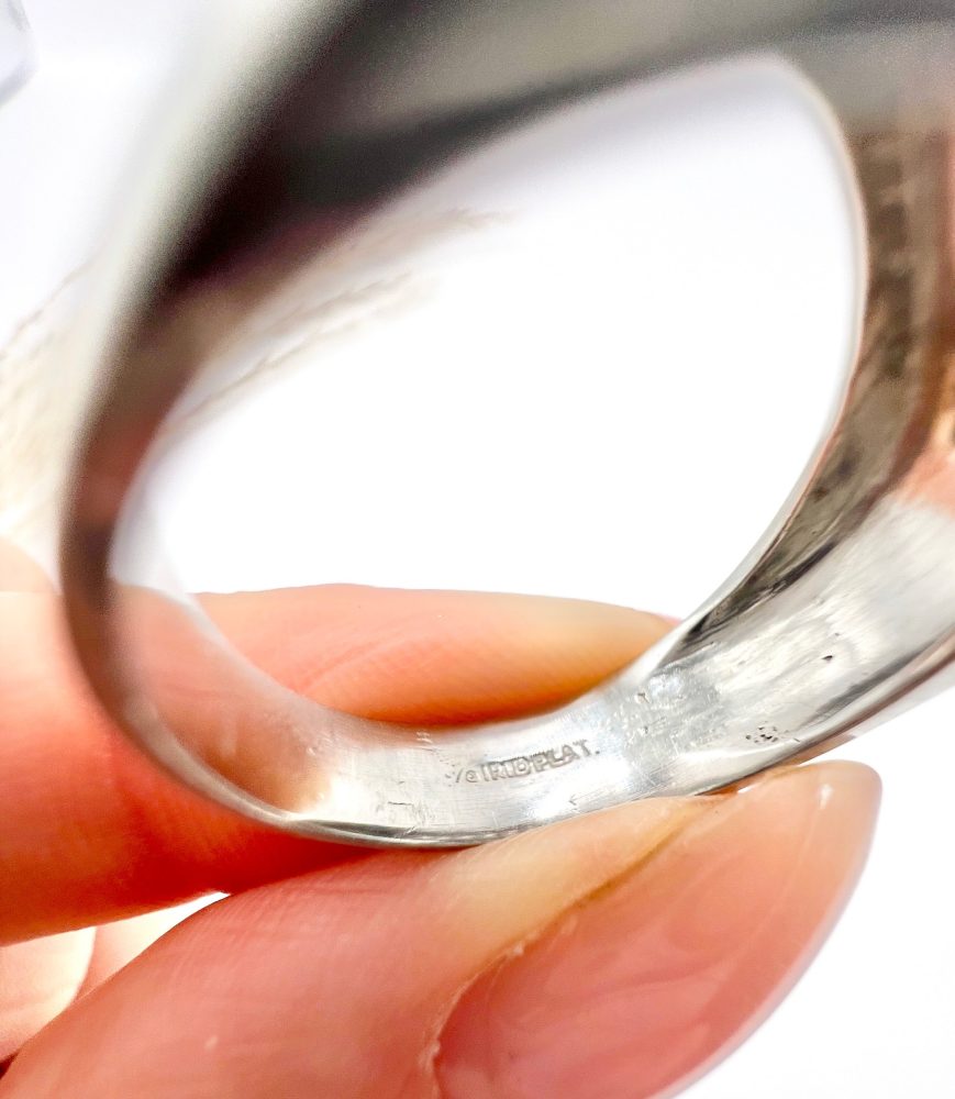 Vintage Diamond Cocktail Tank Ring In Platinum