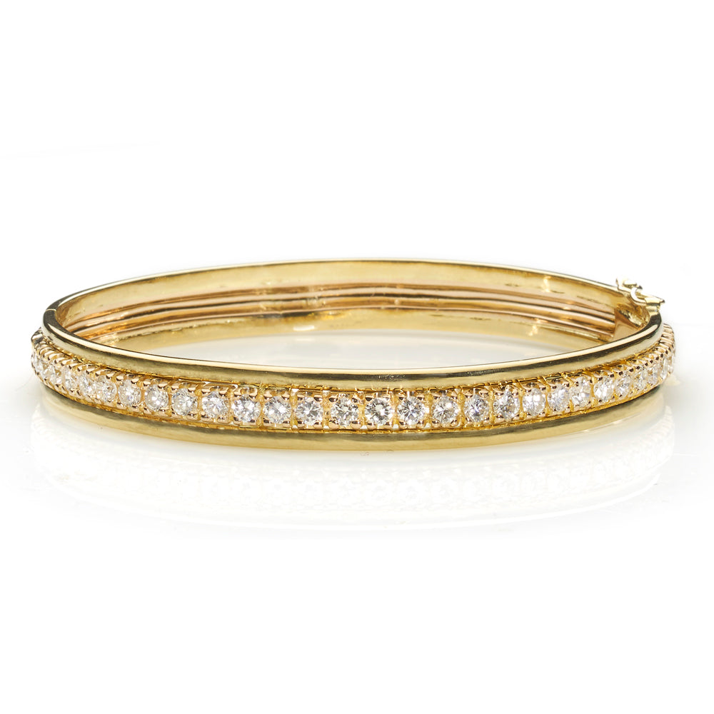 Diamond Set Gold Bangle