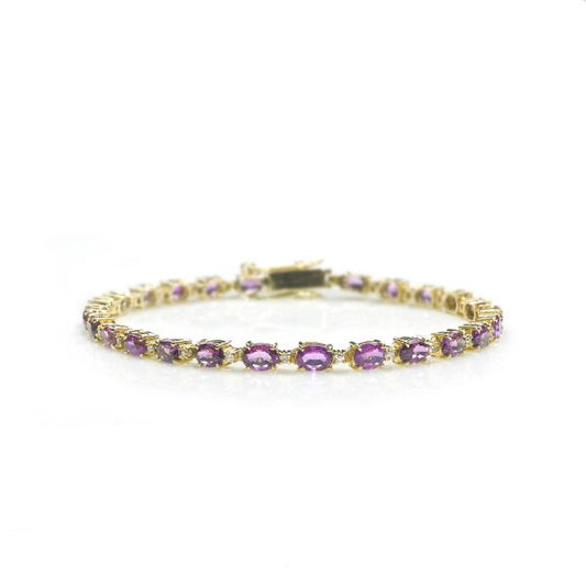 Pink Sapphire and Diamond Bracelet