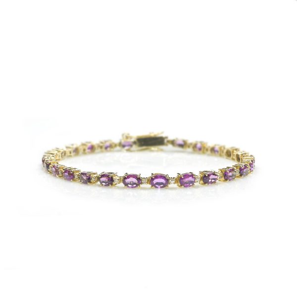 Pink Sapphire and Diamond Bracelet