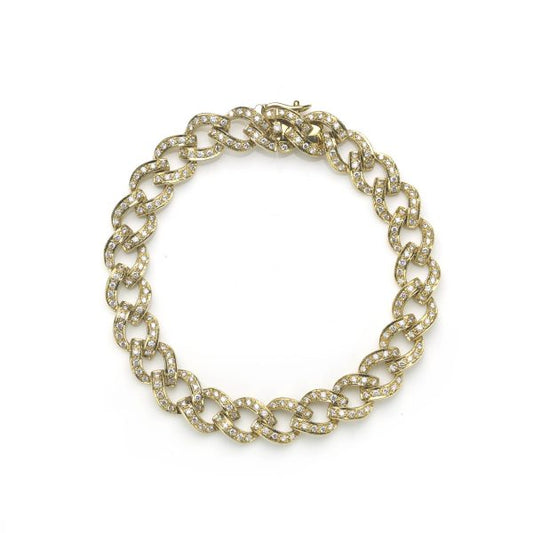 Diamond Set Curb Link Bracelet