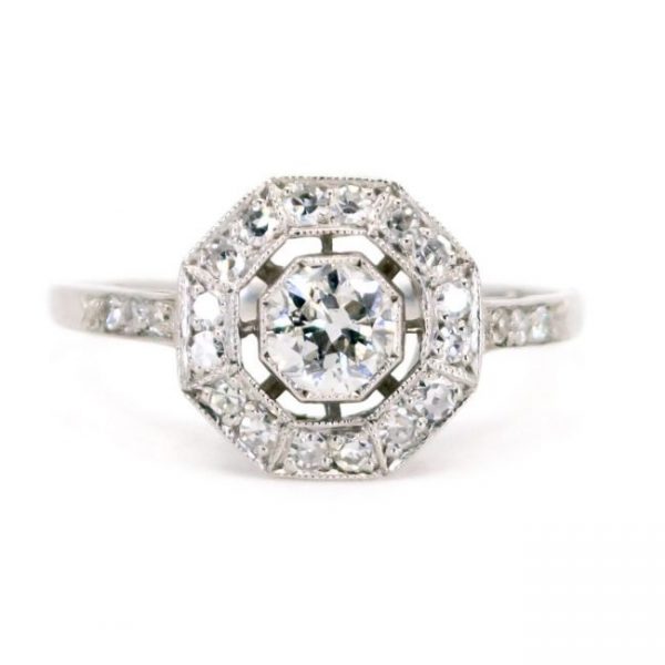 Art Deco Style 0.70ct Diamond and Platinum Dress Ring