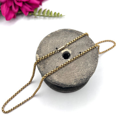 Antique 15ct Yellow Gold, 19 Inch Fancy Round Belcher Link Chain